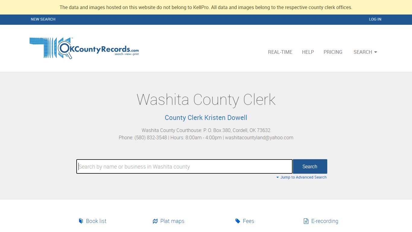 Washita County | OKCountyRecords.com | County Clerk Public Land Records ...
