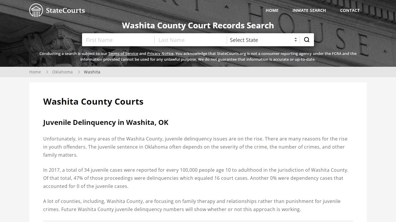 Washita County, OK Courts - Records & Cases - StateCourts