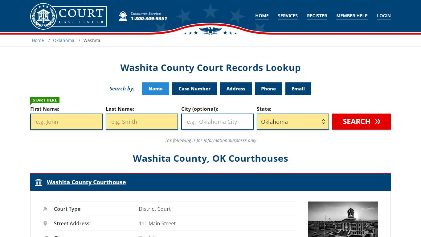 Washita County Court Records | OK Case Lookup