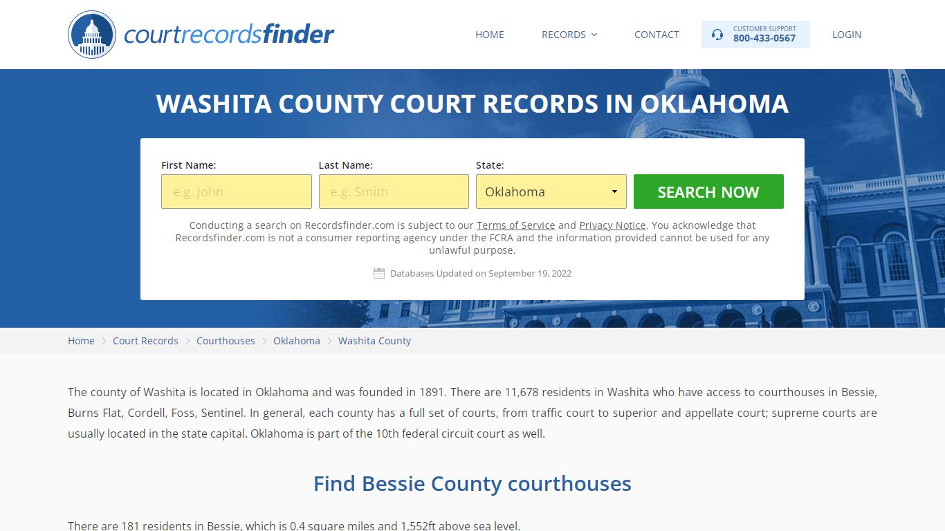 Washita County, OK Court Records - Find Washita Courthouses